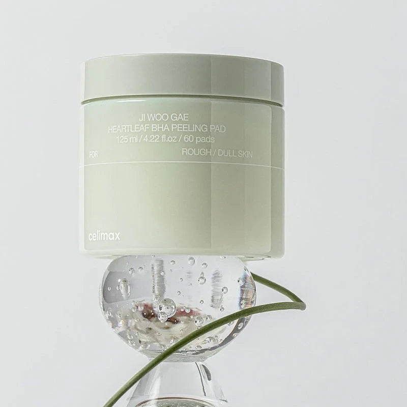 bareskin.lt Celimax Ji Woo Gae Heartleaf BHA peeling pads toniko padeliai su širdžialapės stimburės (Houttuynia Cordata) ekstraktu