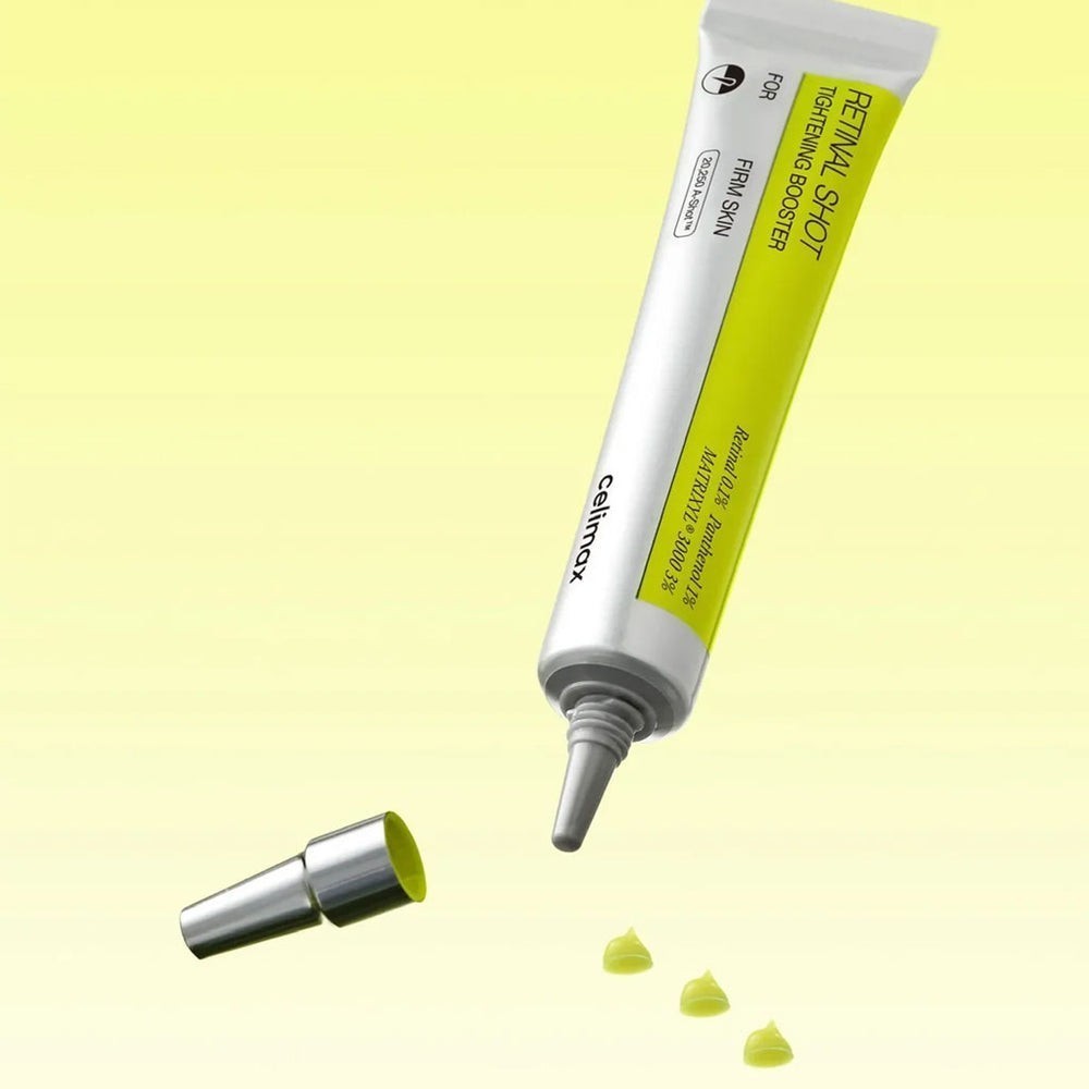 bareskin.lt Celimax Retinal Shot Tightening Booster serum intensyviai puoselėjantis serumas su retinaliu, skirtas brandžios odos priežiūrai ir stangrumo palaikymui