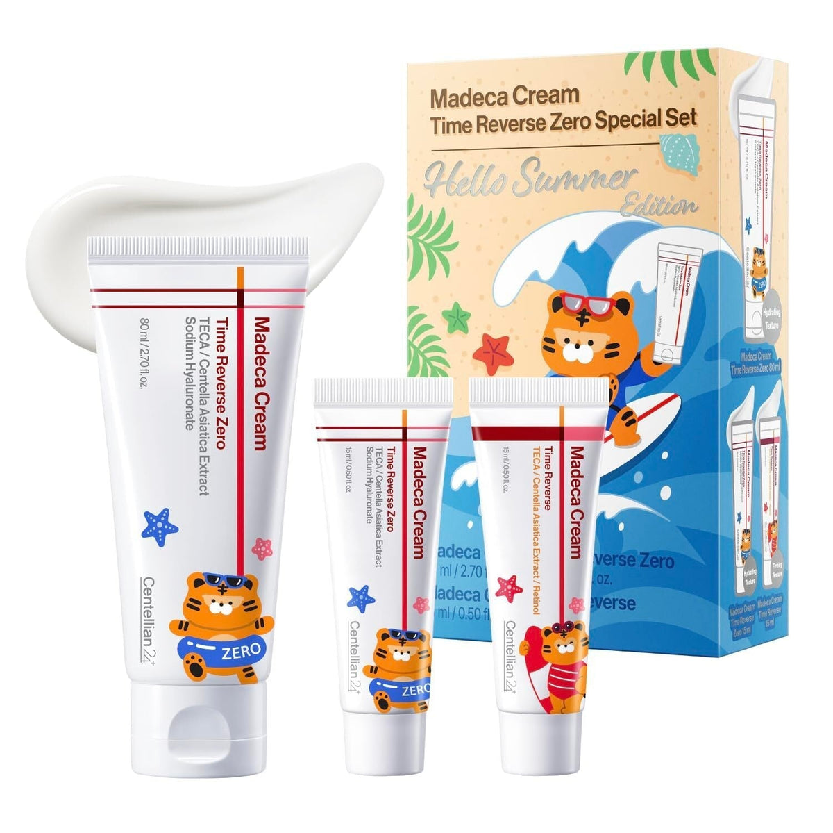 bareskin.lt Centellian24 Madeca Cream Time Reverse Zero Hello Summer kremai brandžiai, elastingumą praradusiai ir intensyvesnės priežiūros reikalaujančiai odai