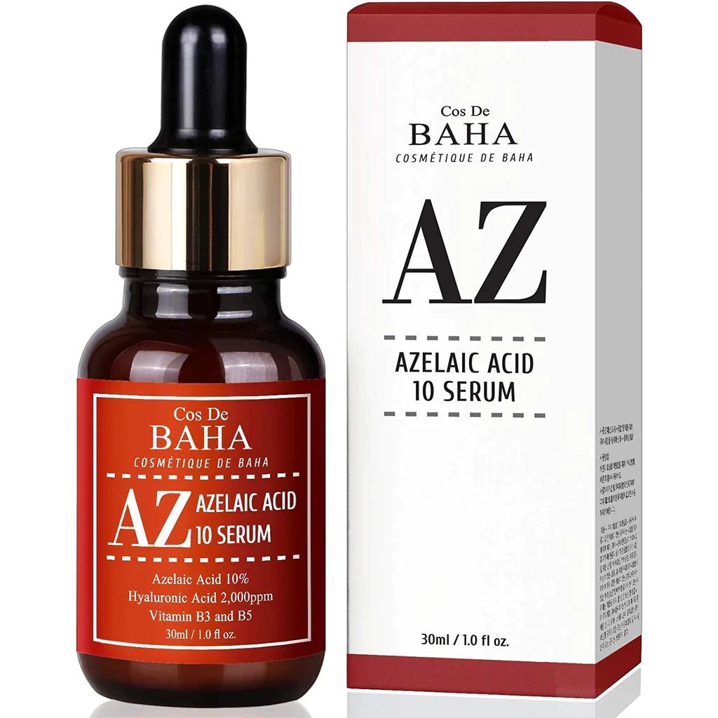 bareskin.lt Cos De Baha AZ Azelaic Acid 10 Serum azelaino rūgšties 10% serumas, skirtas kovojant su rožine, pigmentacija, akne bei randeliais