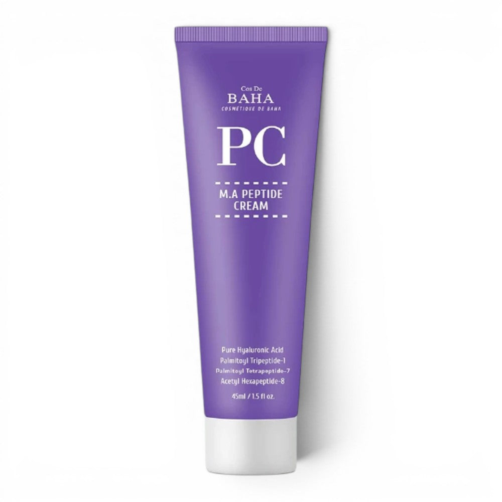 bareskin.lt Cos De BAHA M.A. Peptide Cream in a purple tube for skin firming and hydration