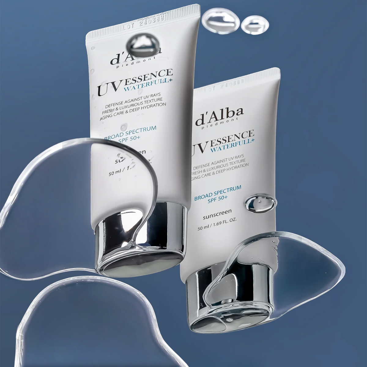 bareskin.lt d'Alba UV Essence Waterfull+ SPF50+ PA++++ veido kremas su aukšta SPF50+ PA++++ apsauga nuo saulės