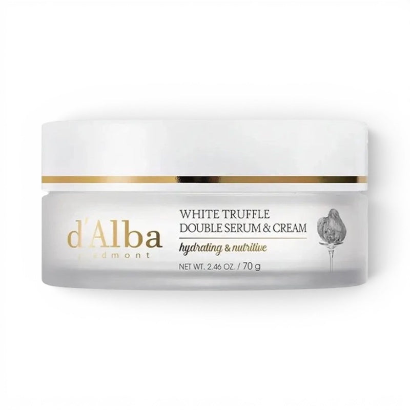 bareskin.lt d'Alba White Truffle Double Serum & Cream dviejų viename serumo ir kremo derinys suteikia individualizuotą odos priežiūrą pagal jos poreikius ir sezoninius pokyčius