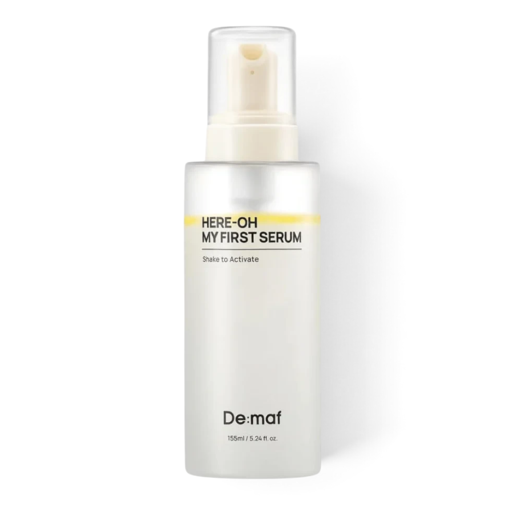 bareskin.lt De:maf Here-Oh My First Serum dvifazis drėkinamasis serumas, sukurtas odai, kuriai trūksta drėgmės, komforto ir minkštumo pojūčio