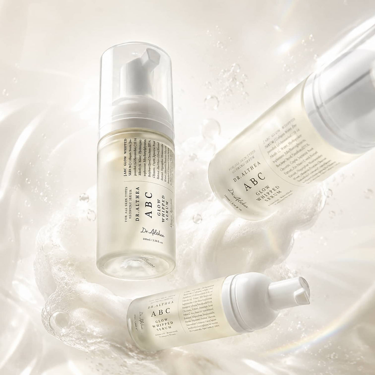 bareskin.lt Dr. Althea ABC Glow Whipped Serum putų pavidalo tekstūros veido serumas, skirtas odos drėgmės, elastingumo pojūčio ir natūralaus skaistumo palaikymui