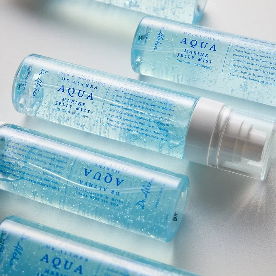 bareskin.lt Dr. Althea AQUA Marine Jelly Mist drėkinamoji veido dulksna su jūros vandeniu ir kelių formų hialurono rūgštimi