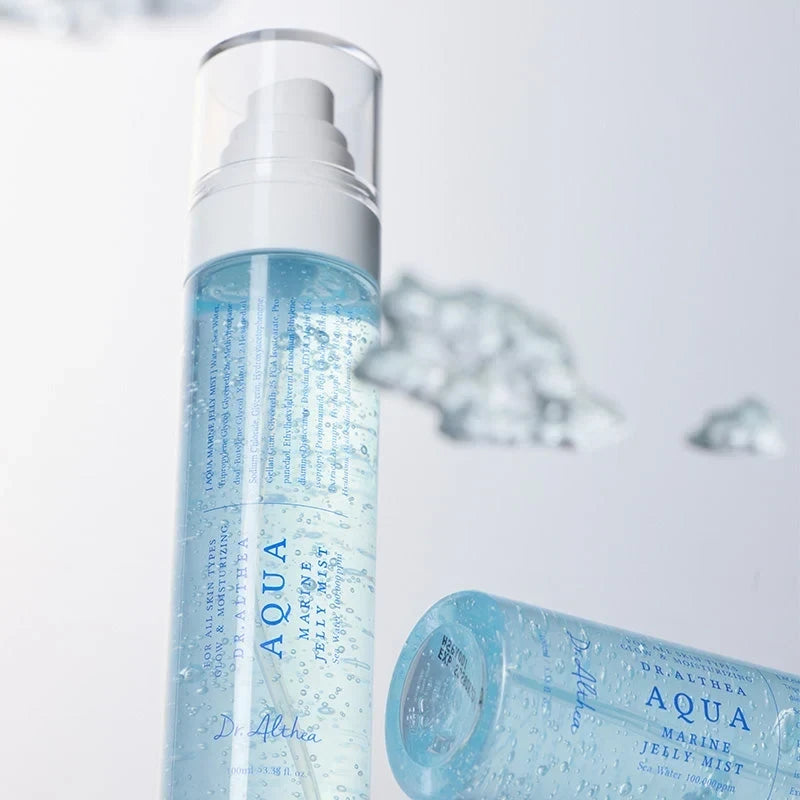 bareskin.lt Dr. Althea AQUA Marine Jelly Mist drėkinamoji veido dulksna su jūros vandeniu ir kelių formų hialurono rūgštimi