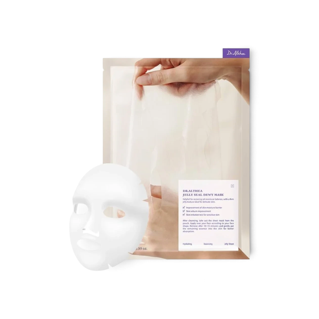bareskin.lt Dr. Althea Jelly Seal Dewy Mask drėkinamoji kaukė su hialurono rūgštimi ir azijine centele