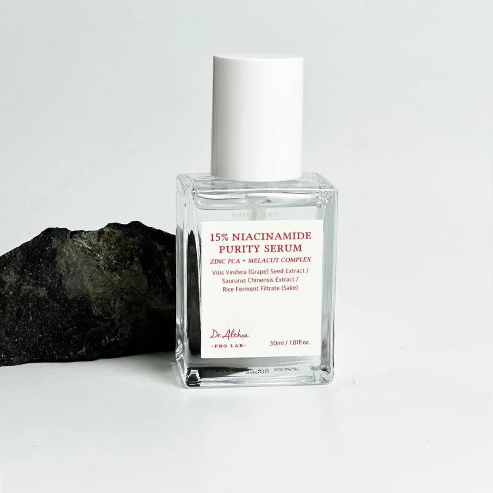 bareskin.lt Dr. Althea 15% Niacinamide Purity Serum serumas su 15 % niacinamido padeda palaikyti tolygesnę ir skaistesnę odos išvaizdą