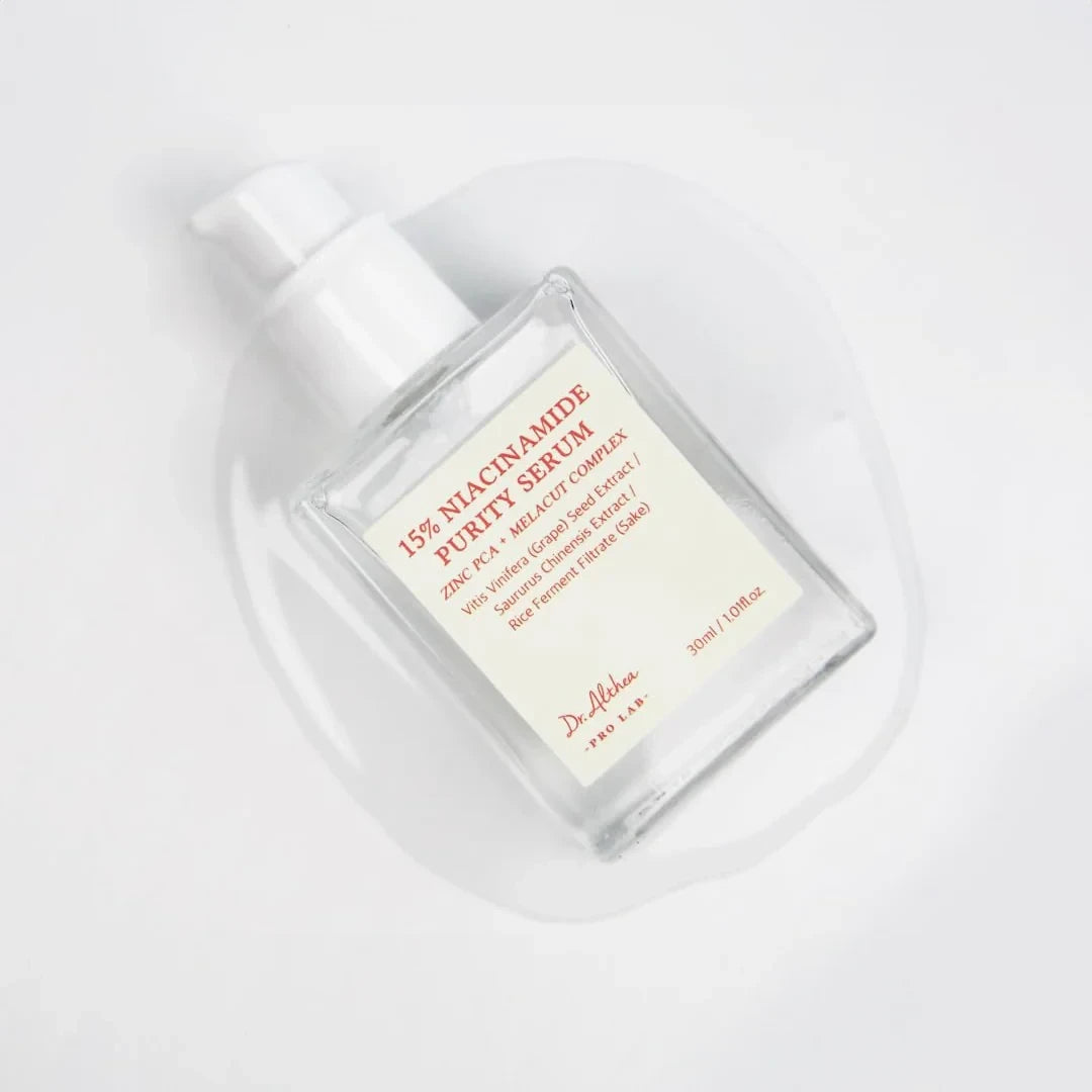 bareskin.lt Dr. Althea 15% Niacinamide Purity Serum serumas su 15 % niacinamido padeda palaikyti tolygesnę ir skaistesnę odos išvaizdą