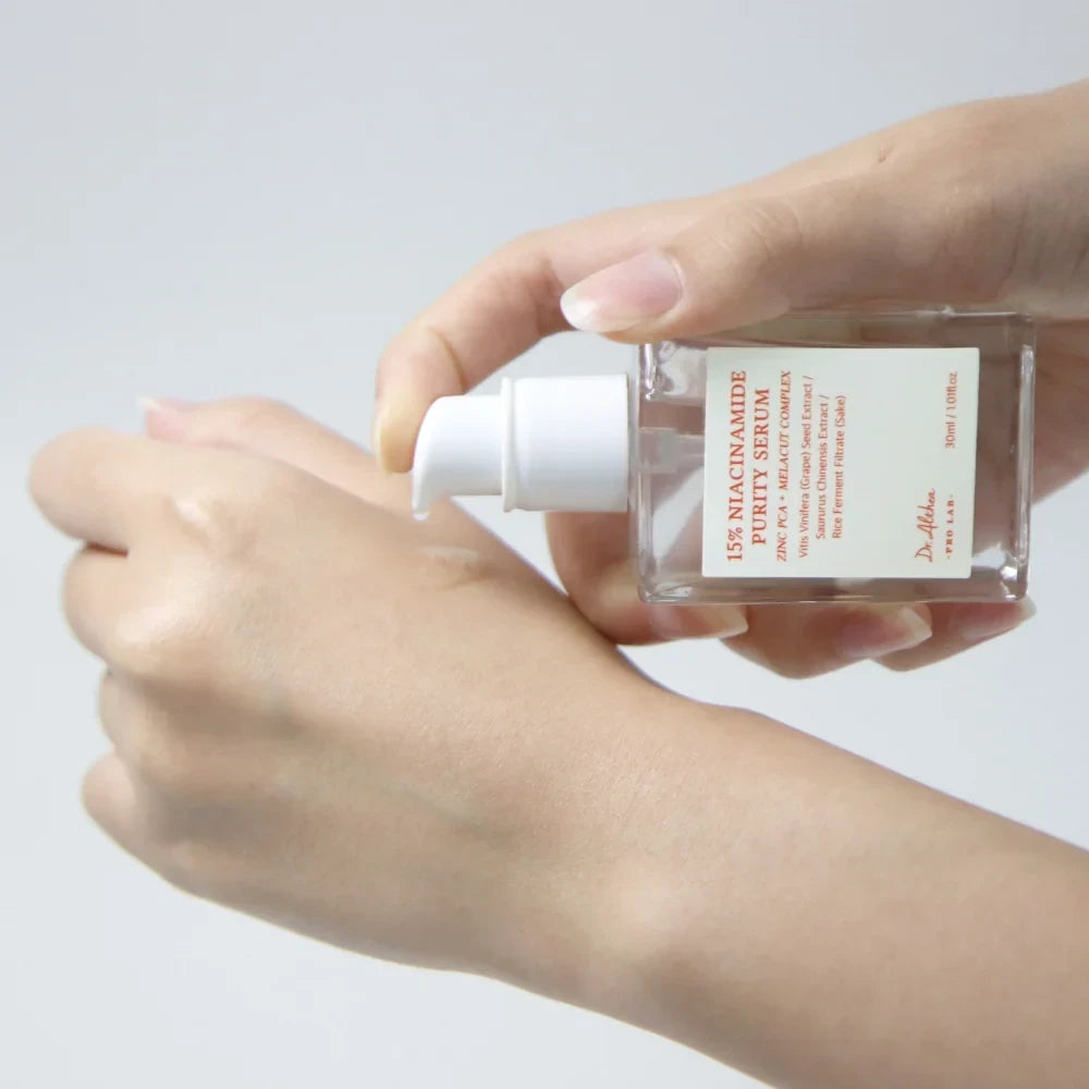 bareskin.lt Dr. Althea 15% Niacinamide Purity Serum serumas su 15 % niacinamido padeda palaikyti tolygesnę ir skaistesnę odos išvaizdą
