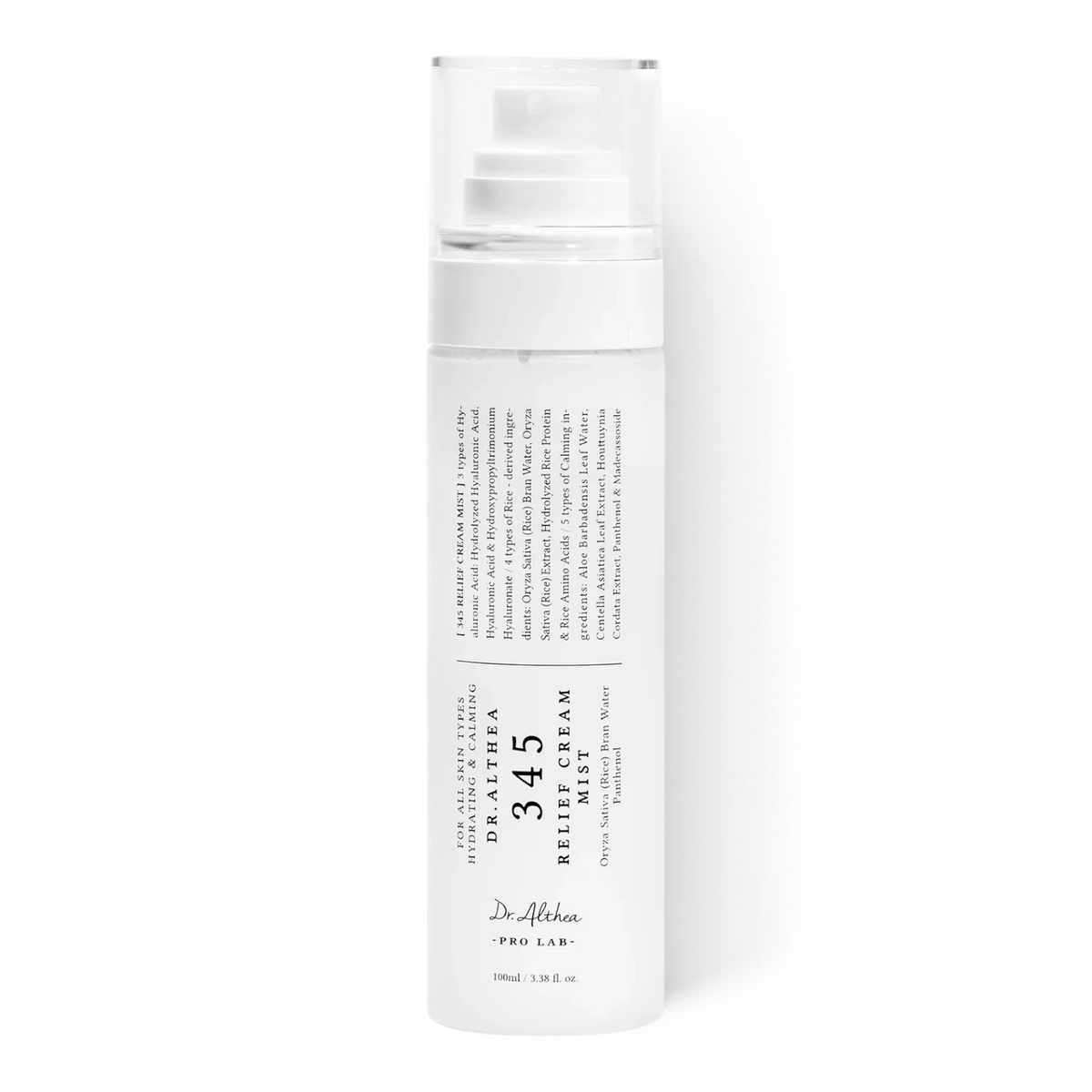 bareskin.lt Dr. Althea 345 Relief Cream Mist veido dulksna padeda palaikyti odos minkštumą ir tolygų drėgmės pojūtį