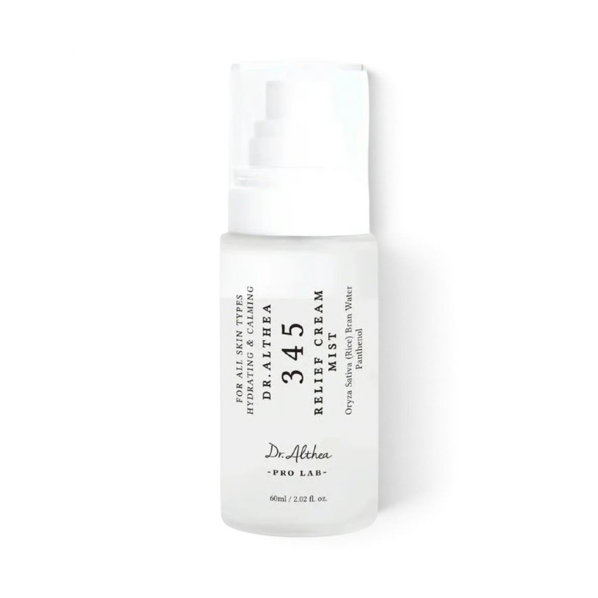 bareskin.lt Dr. Althea 345 Relief Cream Mist veido dulksna padeda palaikyti odos minkštumą ir tolygų drėgmės pojūtį