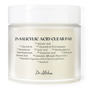 bareskin.lt Dr. Althea 2% Salicylic Acid Clear Pad toner jar with white lid and ingredient list on the front
