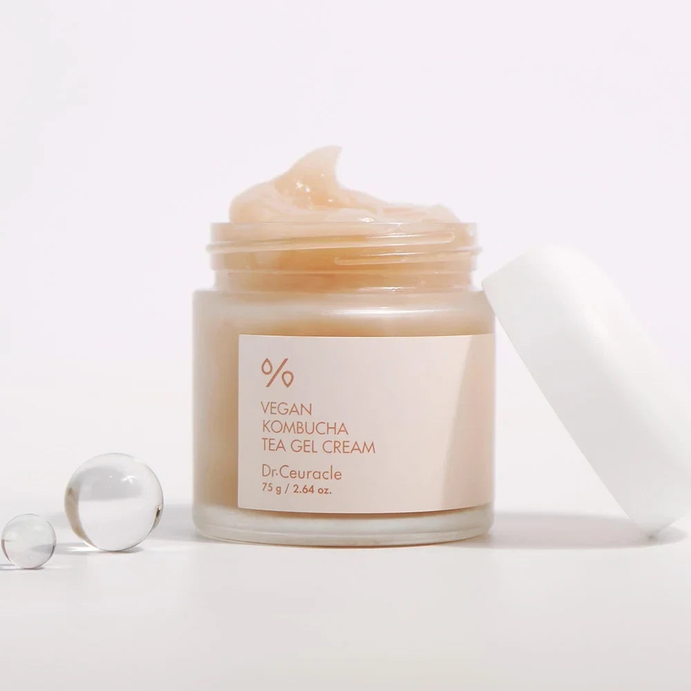 bareskin.lt Dr. Ceuracle Vegan Kombucha Tea Gel Cream gelinis kremas kasdieniam odos drėkinimui ir komfortui