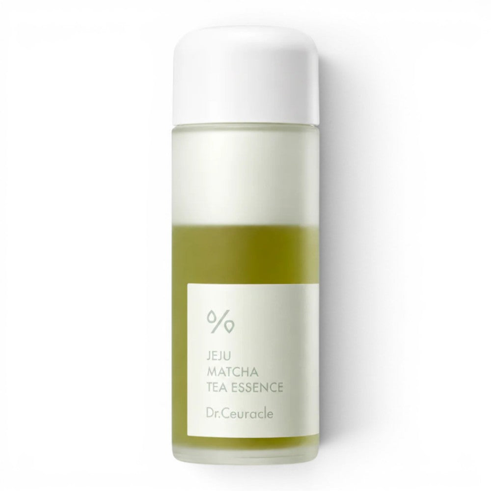 bareskin.lt Dr.Ceuracle Jeju Matcha Tea Essence dviejų fazių kreminė esencija su žaliosios arbatos vandens sukurta drėkinti, puoselėti ir atgaivinti pavargusią odą