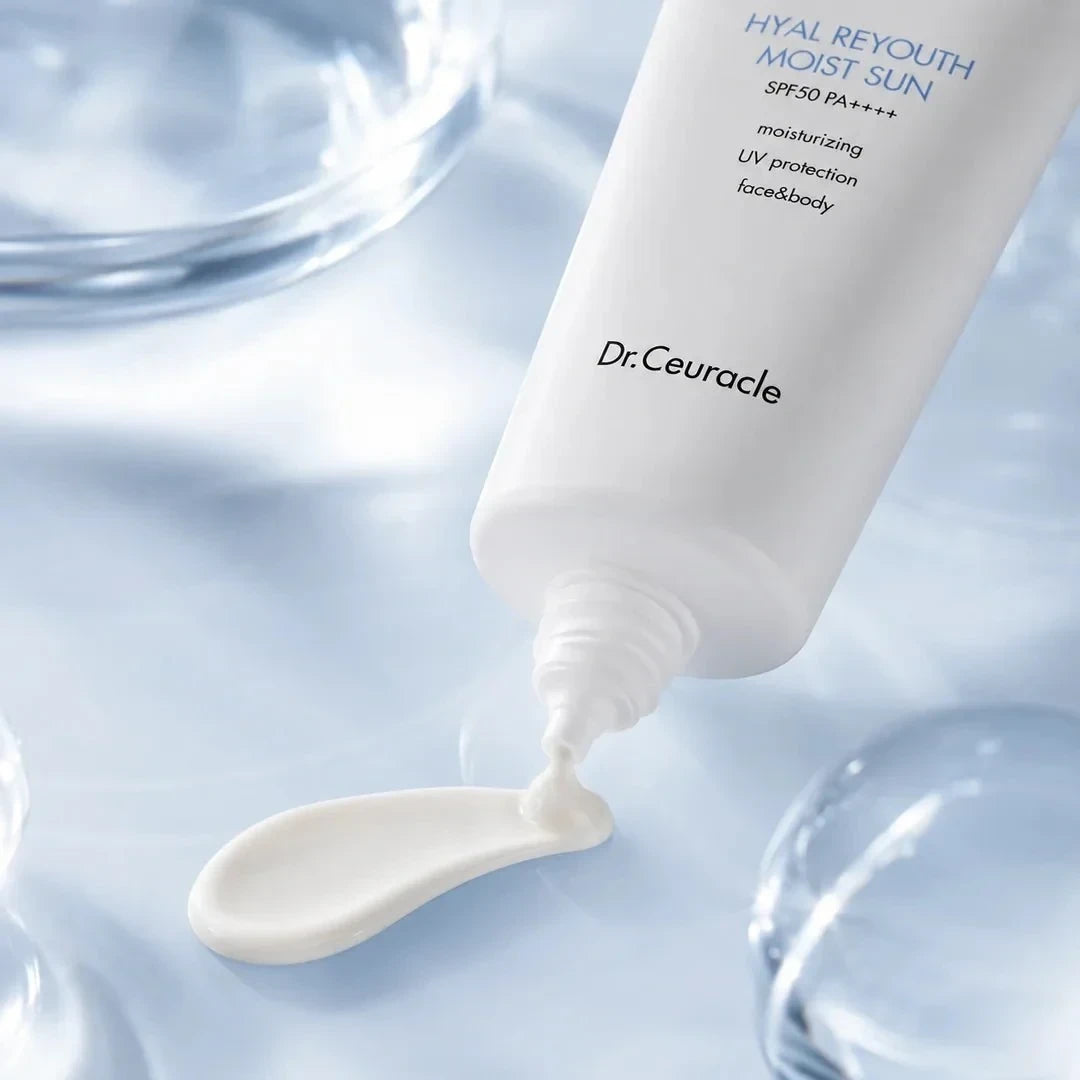 bareskin.lt Dr. Ceuracle Hyal Reyouth Moist Sun SPF 50+  drėkinantis ir lengvas kremas nuo saulės su SPF50