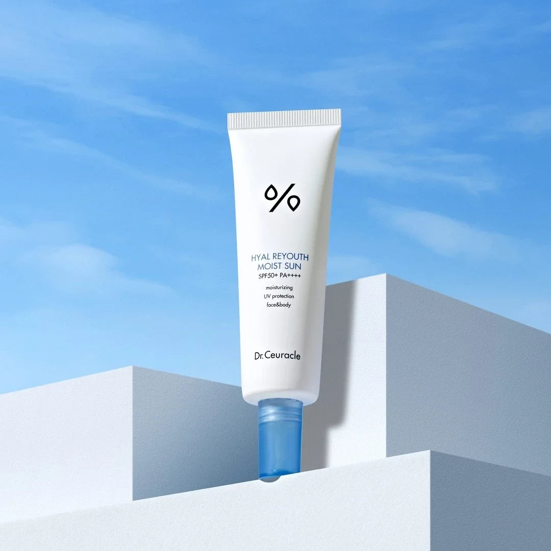 bareskin.lt Dr. Ceuracle Hyal Reyouth Moist Sun SPF 50+  drėkinantis ir lengvas kremas nuo saulės su SPF50