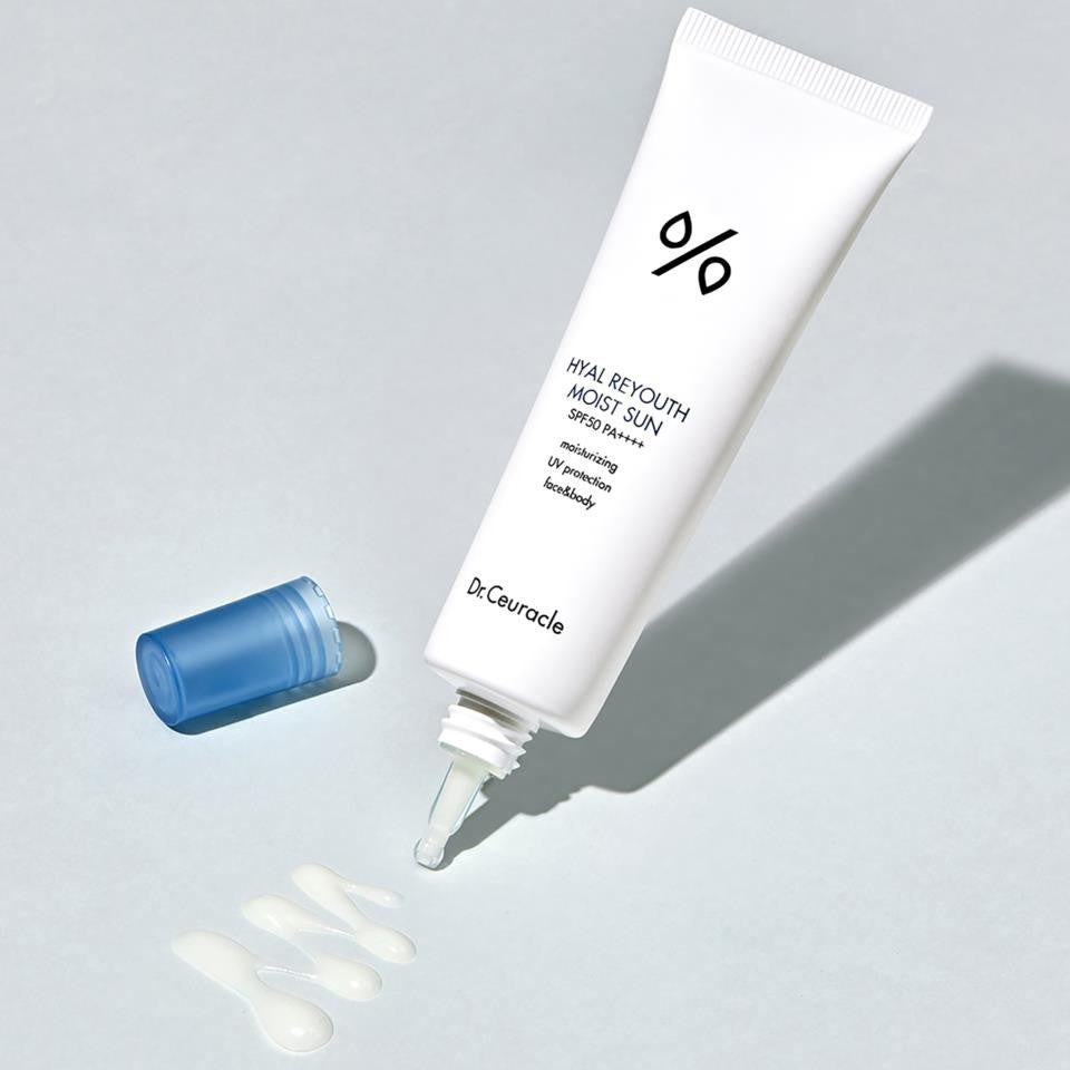 bareskin.lt Dr. Ceuracle Hyal Reyouth Moist Sun SPF 50+  drėkinantis ir lengvas kremas nuo saulės su SPF50