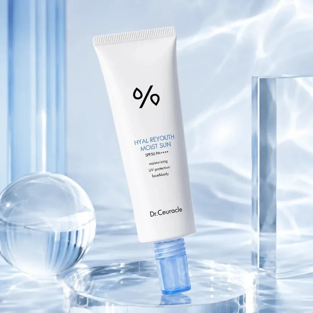 bareskin.lt Dr. Ceuracle Hyal Reyouth Moist Sun SPF 50+  drėkinantis ir lengvas kremas nuo saulės su SPF50