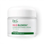 Dr.G Red Blemish Clear Soothing Cream for sensitive skin available at bareskin.lt in a 70ml white jar.