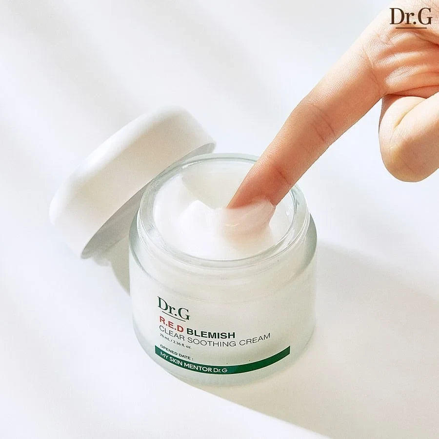 bareskin.lt Dr.G Red Blemish Clear Soothing Cream hipoalerginis kremas jautrioms ir aknės pažeistoms odoms