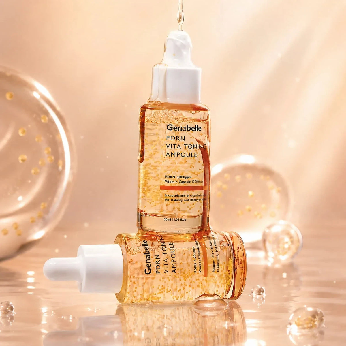 bareskin.lt Genabelle PDRN Vita Toning Ampoule intensyviai drėkinanti, skaistinanti ir stangrinanti veido ampulė su lašišų PDRN, niacinamidu, traneksamo rūgštimi, hialurono rūgštimi