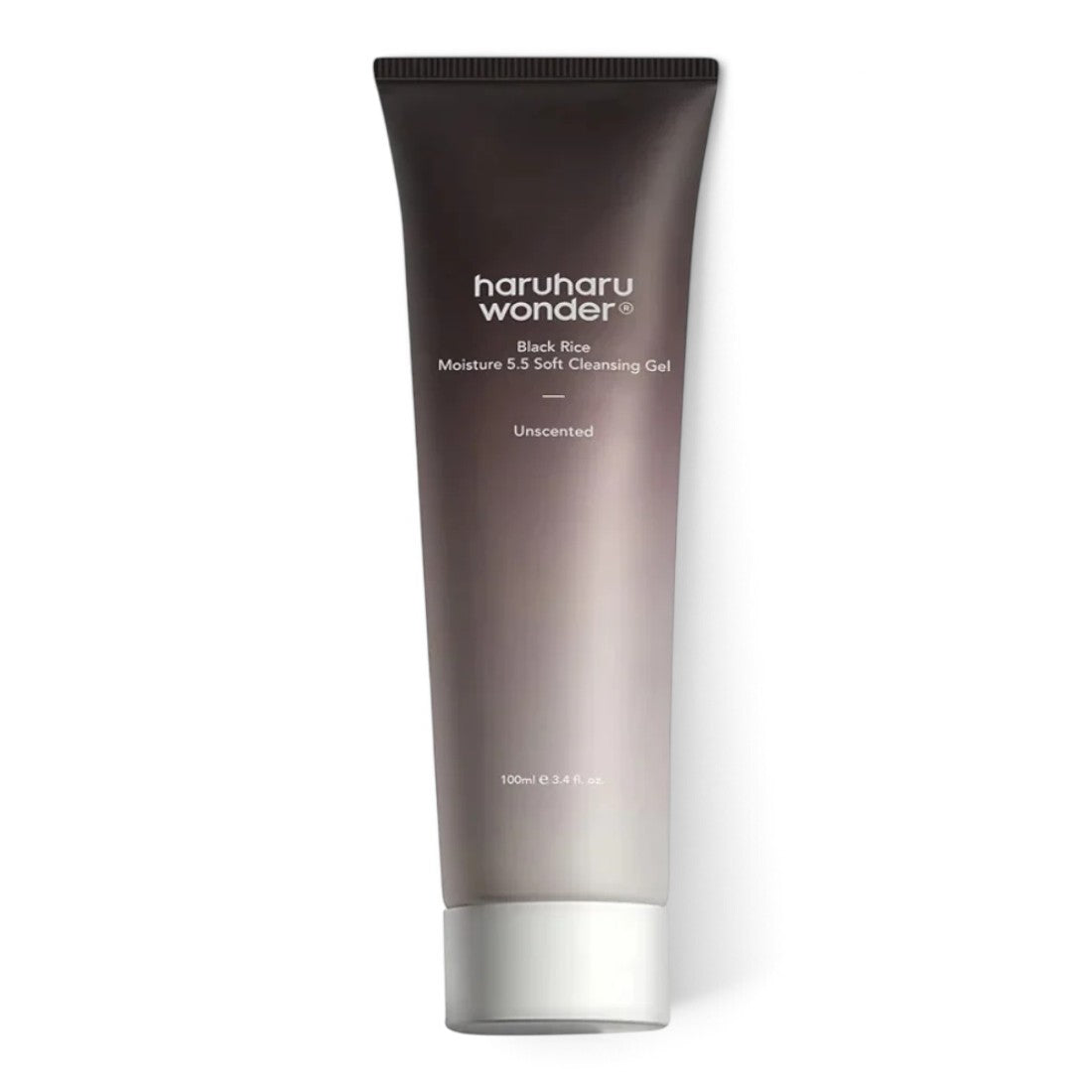bareskin.lt HaruHaru Wonder Black Rice Moisture 5.5 Soft Cleansing Gel in a gradient brown 100ml squeeze tube