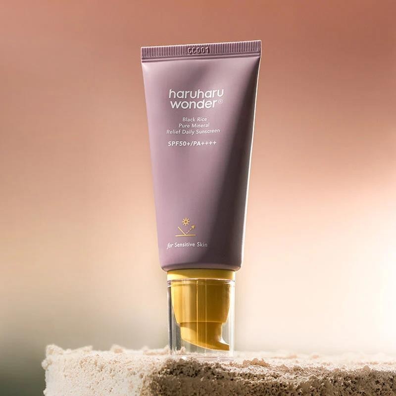 bareskin.lt haruharu wonder Black Rice Pure Mineral Relief Daily Sunscreen SPF50+ PA++++ mineralinis apsauginis kremas nuo saulės su SPF50