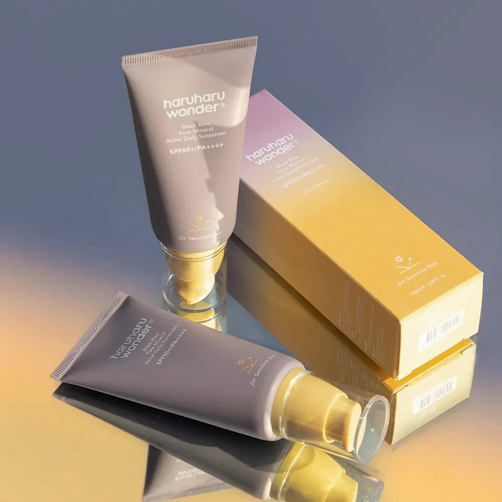 bareskin.lt haruharu wonder Black Rice Pure Mineral Relief Daily Sunscreen SPF50+ PA++++ mineralinis apsauginis kremas nuo saulės su SPF50