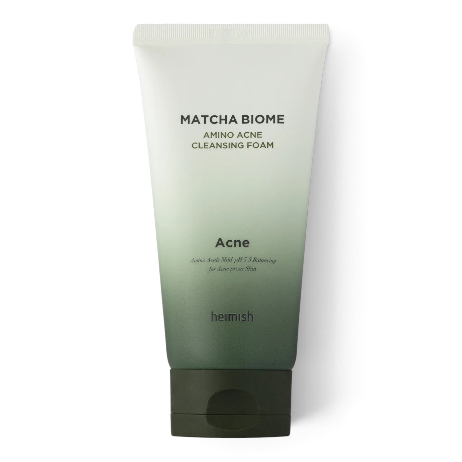 bareskin.lt heimish Matcha Biome Amino Acne Cleansing Foam in a green gradient tube for acne-prone skin