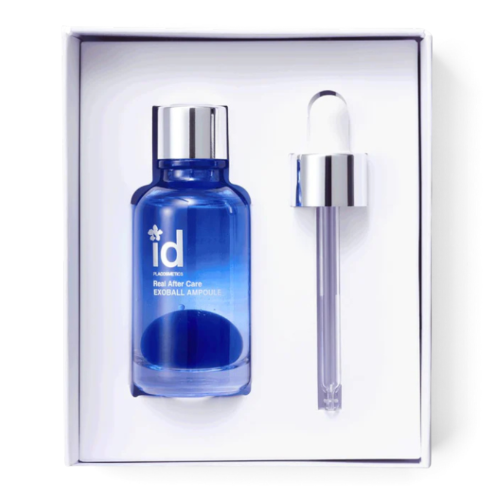 bareskin.lt id PLACOSMETICS Real After Care Exoplus blue glass ampoule bottle with separate dropper in white gift box