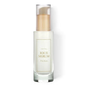 bareskin.lt I'M FROM Rice Serum in a clear glass bottle with a gold pump, featuring fermented rice extract.