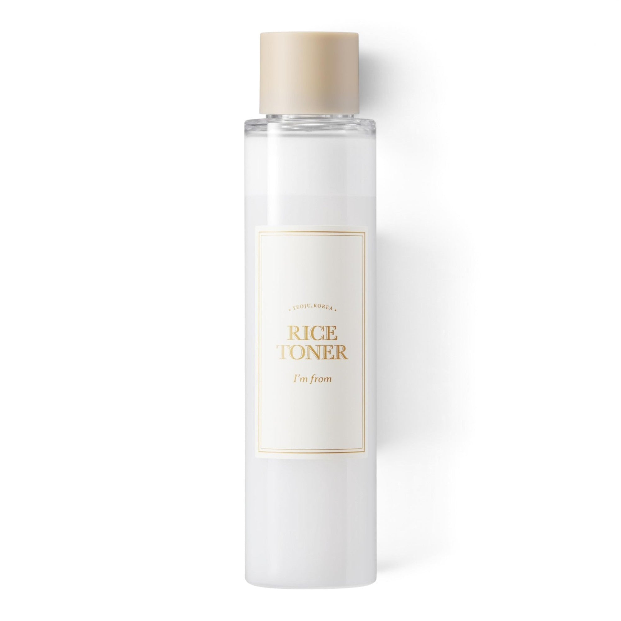 I'm from Rice Toner with 77.78% rice extract in a clear bottle, available at bareskin.lt for hydrating skincare.