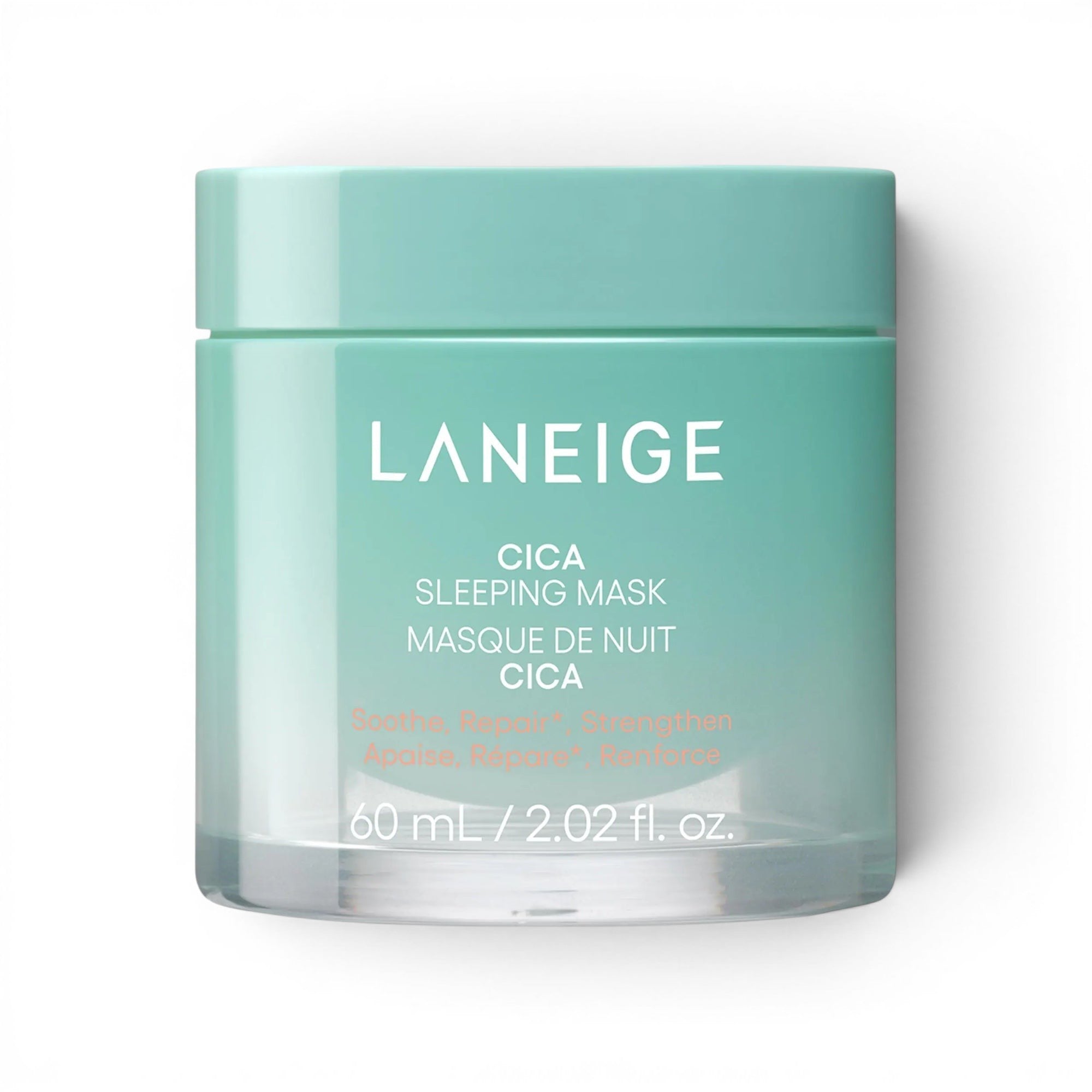 bareskin.lt Laneige Cica sleeping mask in a light green 60ml jar for overnight skin barrier repair and hydration