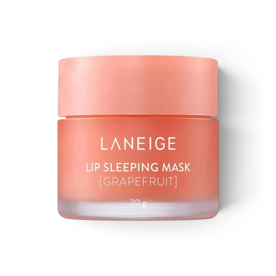 LANEIGE Lip Sleeping Mask in Grapefruit scent by bareskin.lt, a nourishing 20g lip treatment in a coral jar.