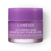 LANEIGE Lip Sleeping Mask Gummy Bear in a purple jar, available at bareskin.lt for overnight lip hydration.