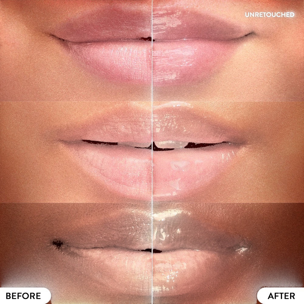bareskin.lt LANEIGE Lip Sleeping Mask Vanilla showing before and after results on three different skin tones
