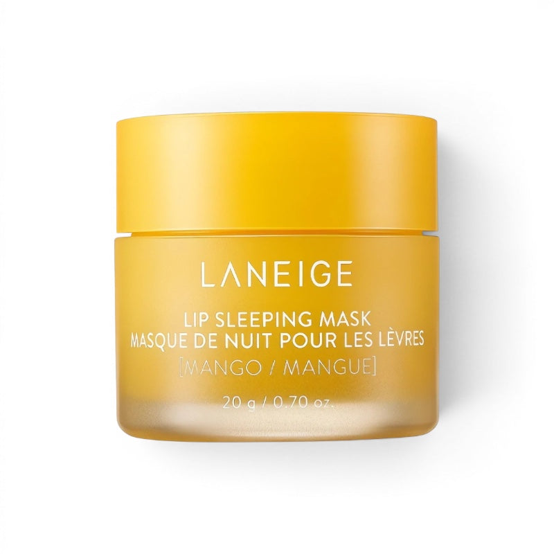 bareskin.lt LANEIGE Lip Sleeping Mask Mango in a yellow 20g jar for overnight lip hydration and nourishment.
