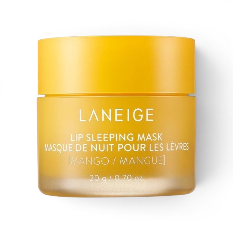 bareskin.lt LANEIGE Lip Sleeping Mask Mango in a yellow 20g jar for overnight lip hydration and nourishment.