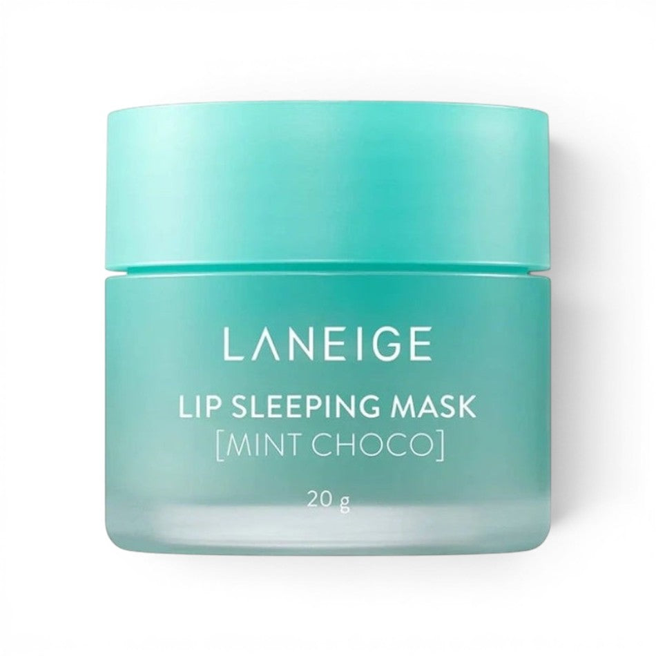 LANEIGE Lip Sleeping Mask Mint Choco in a 20g turquoise jar from bareskin.lt for overnight lip hydration.