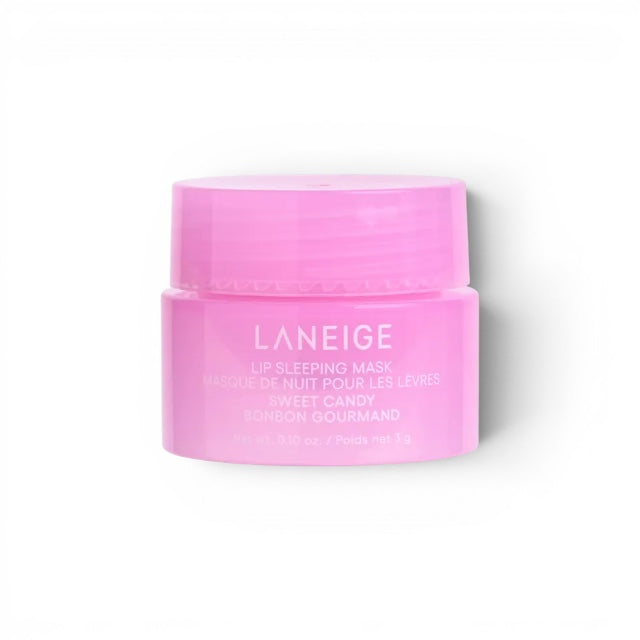 bareskin.lt Laneige Lip Sleeping Mask in Sweet Candy scent, a nourishing mini pink jar for overnight lip care.