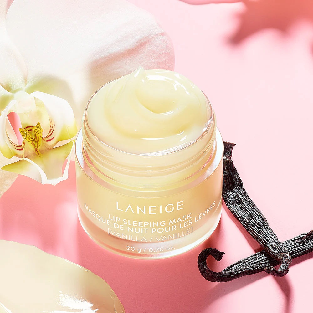 LANEIGE Lip Sleeping Mask in Vanilla by bareskin.lt, a nourishing overnight lip treatment in a glass jar.