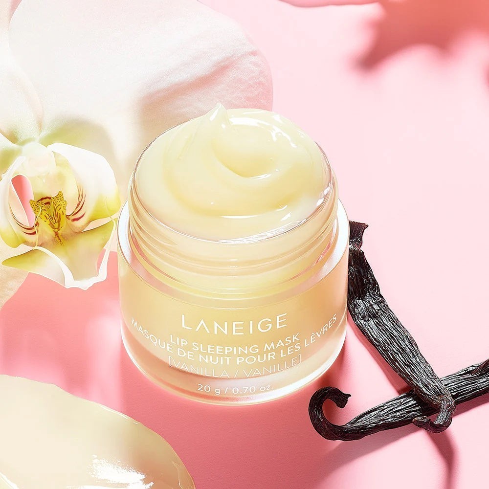 LANEIGE Lip Sleeping Mask in Vanilla by bareskin.lt, a nourishing overnight lip treatment in a glass jar.