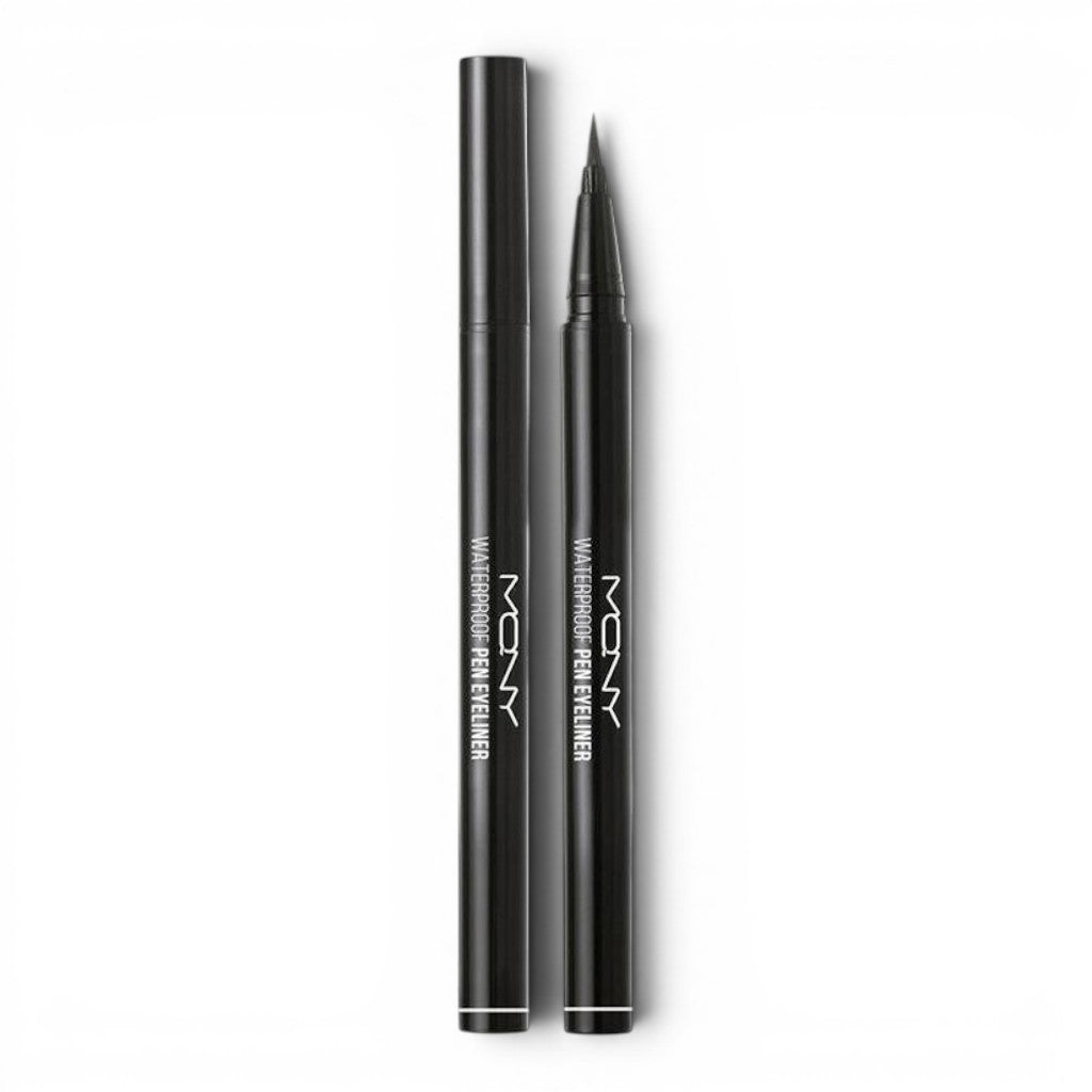 bareskin.lt MacQueen NEWYORK waterproof black liquid pen eyeliner with a precise flexible brush tip.