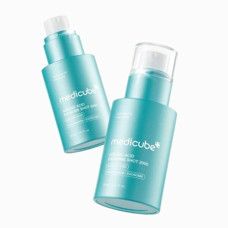 bareskin.lt Medicube Azelaic Acid Exosome Shot 2000 serum serumas sukurtas odai, kuri susiduria su bėrimais, po jų liekančiais odos pokyčiais, paraudimu ar netolygiu odos atspalviu