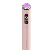 bareskin.lt Medicube AGE-R Booster Pro facial device in soft pink with a glowing LED head and digital display screen.