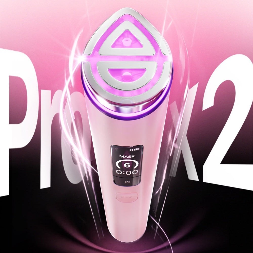 bareskin.lt Medicube AGE-R Booster Pro X2 facial skincare device with LED light therapy and digital display