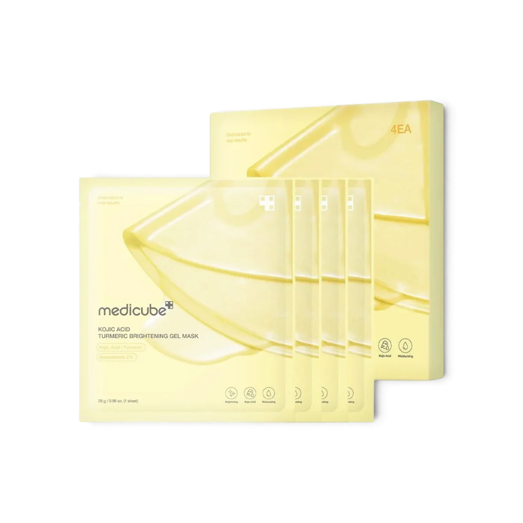 bareskin.lt Medicube Kojic Acid Turmeric Brightening Gel Mask hidrogelinė veido kaukė sukurta suteikti odai skaistumo ir gyvybingumo pojūtį