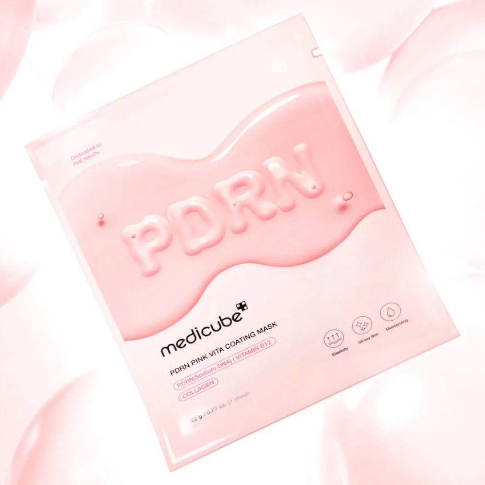 bareskin.lt Medicube PDRN Pink Vita Coating Mask sheet mask for skin elasticity and glow with collagen and vitamin B12
